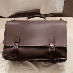 Vintage COACH Dark Brown Leather Briefcase/Laptop Messenger Bag